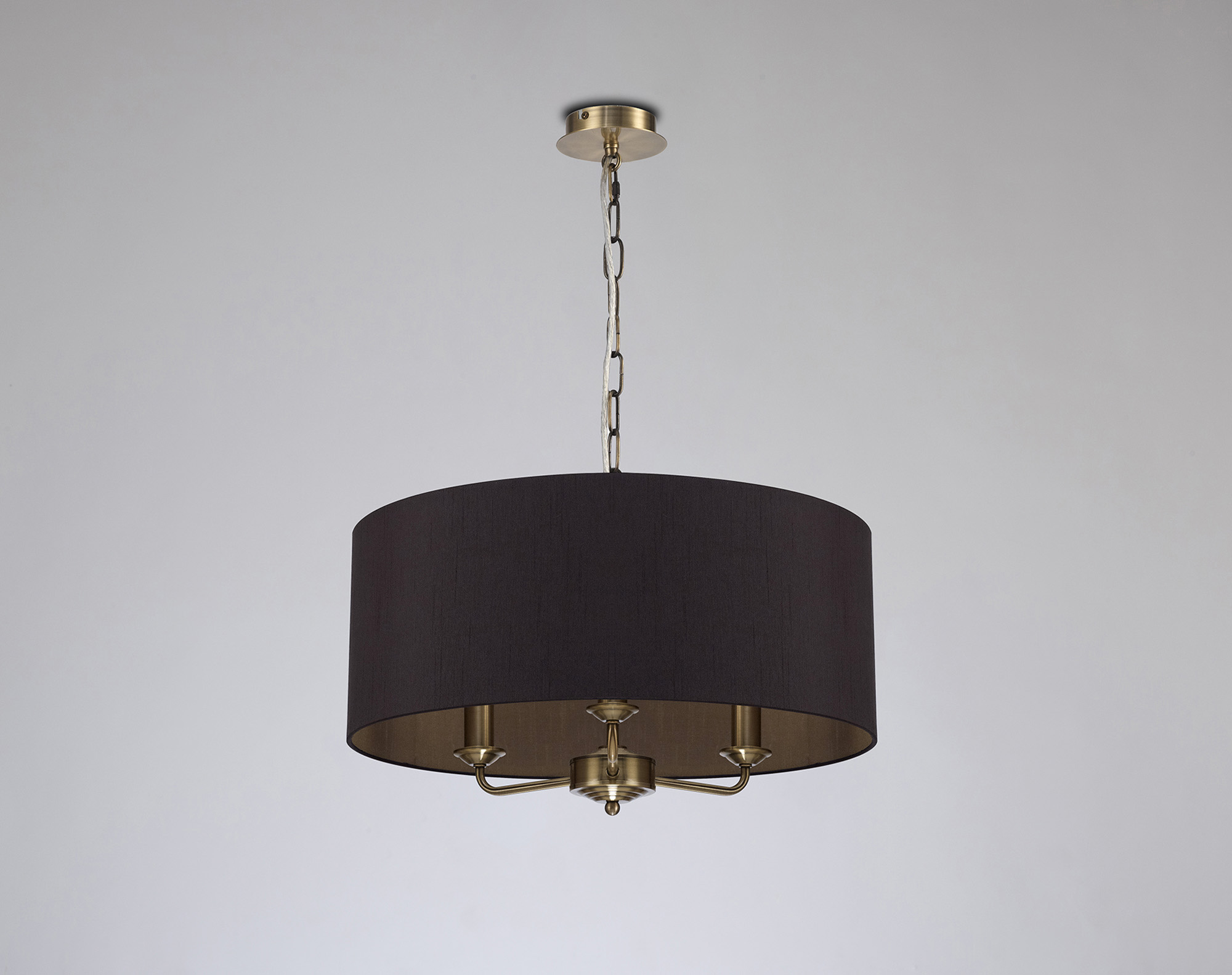 Banyan 50cm 3 Light Pendant Antique Brass, Midnight Black/Green Olive DK0046  Deco Banyan